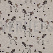 JERSEY MELANGE GLITTER HORSES LIGHT SAND (thumbnail)
