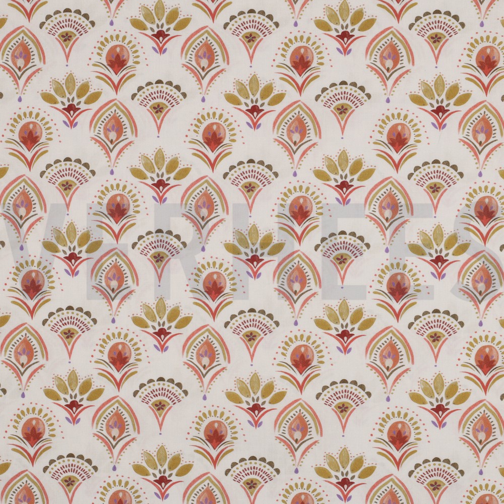 FINE POPLIN DIGITAL FLOWERS OFF-WHITE (hover)