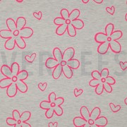 JERSEY MELANGE NEON FLOWERS ECRU (thumbnail)