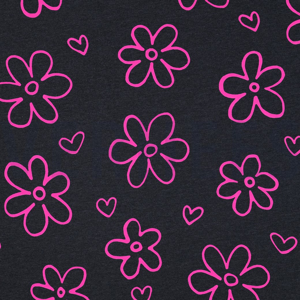 JERSEY MELANGE NEON FLOWERS NAVY