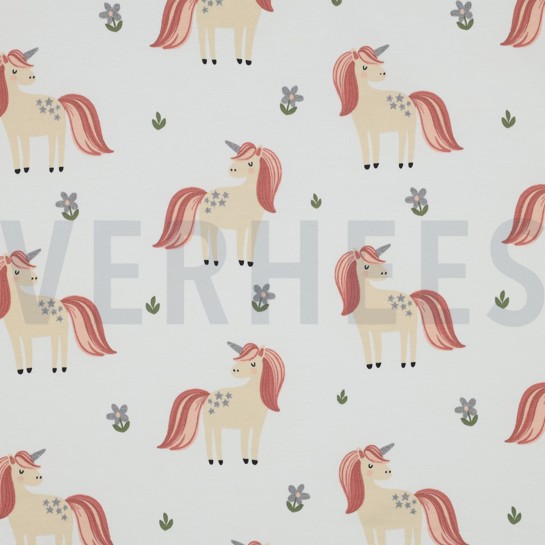 JERSEY GLITTER EENHOORNS WIT #7