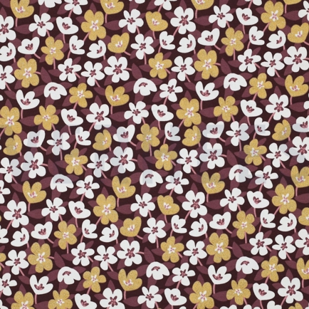 JERSEY GLITTER FLOWERS WINE RED (hover)