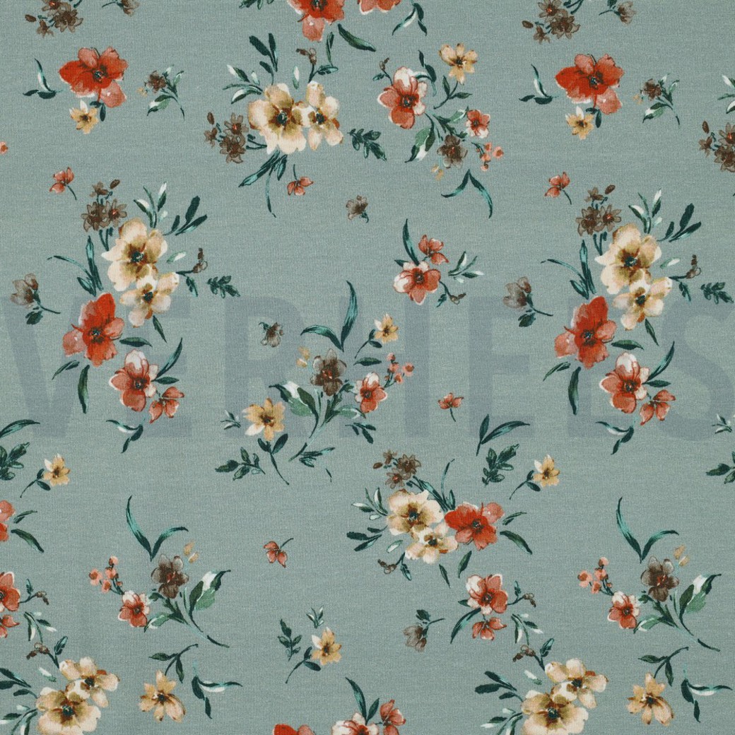 SWEAT DIGITAL FLOWERS DARK MINT