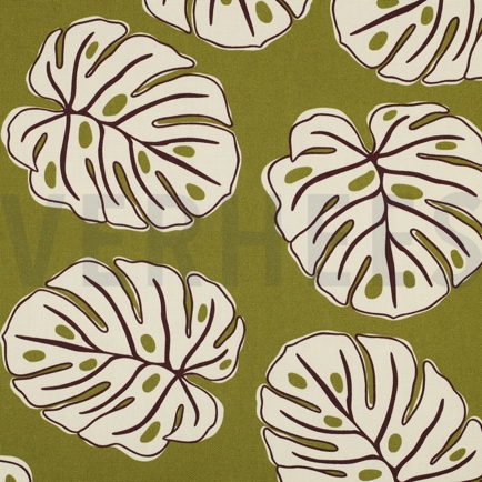 CANVAS MONSTERA LEAVES GREEN (hover)