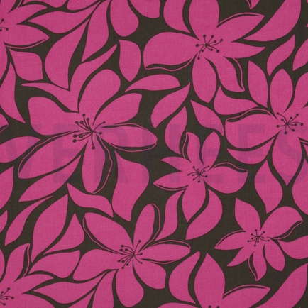 VISCOSE RADIANCE FLOWERS GREEN/ PINK (hover)