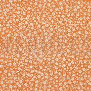 VISCOSE POPLIN STRETCH SMALL FLOWERS ORANGE (thumbnail)