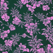 MAGNOLIA STRETCH TROPICAL FLOWERS DARK GREEN (thumbnail)