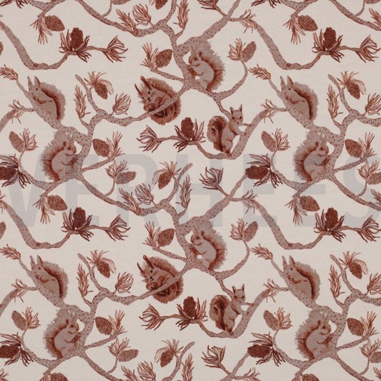 FRENCH TERRY DIGITAL SQUIRRELS ECRU #7