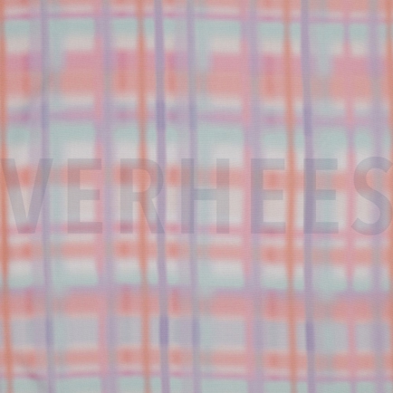 VISCOSE RADIANCE DIGITAL CHECKS PEACH (hover)