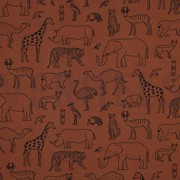FRENCH TERRY SAFARI ANIMALS ALMOND (thumbnail)