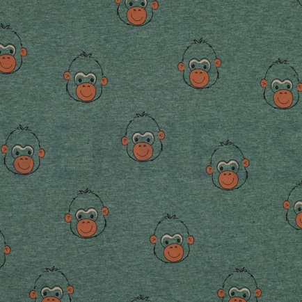 JERSEY MELANGE MONKEYS DARK GREEN (hover)