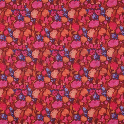 COTTON VOILE DIGITAL FLOWERS BORDEAUX (hover)