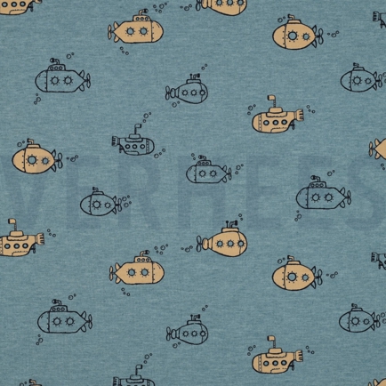 JERSEY MELANGE SUBMARINE SMOKE BLUE (hover)