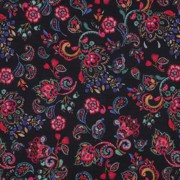 COTTON VOILE DIGITAL FLOWERS BLACK (thumbnail)