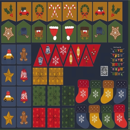 POPLIN DIGITAL ADVENT CALENDAR PANEL NAVY (hover)