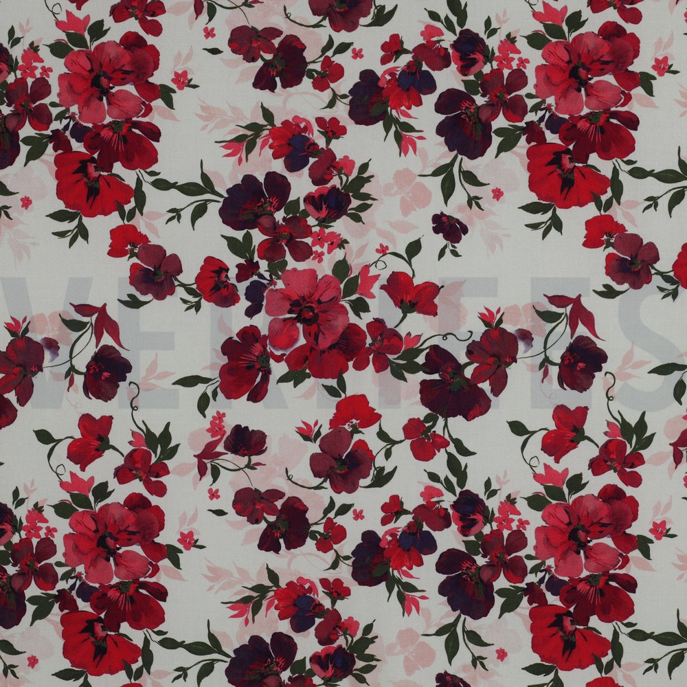 LENZING™ ECOVERO™ DIGITAL FLOWERS OFF-WHITE