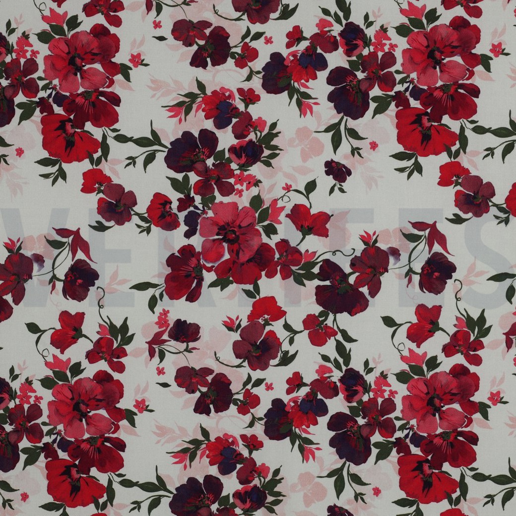 LENZING™ ECOVERO™ DIGITAL FLOWERS OFF-WHITE