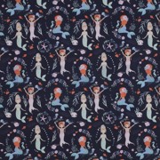 POPLIN DIGITAL MERMAIDS NAVY (thumbnail)
