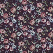 POPLIN DIGITAL FLOWERS DARK PURPLE (thumbnail)