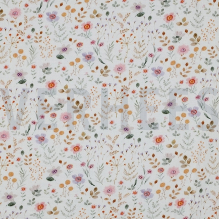 DOUBLE GAUZE DIGITAAL KLEINE BLOEMEN WIT (hover)