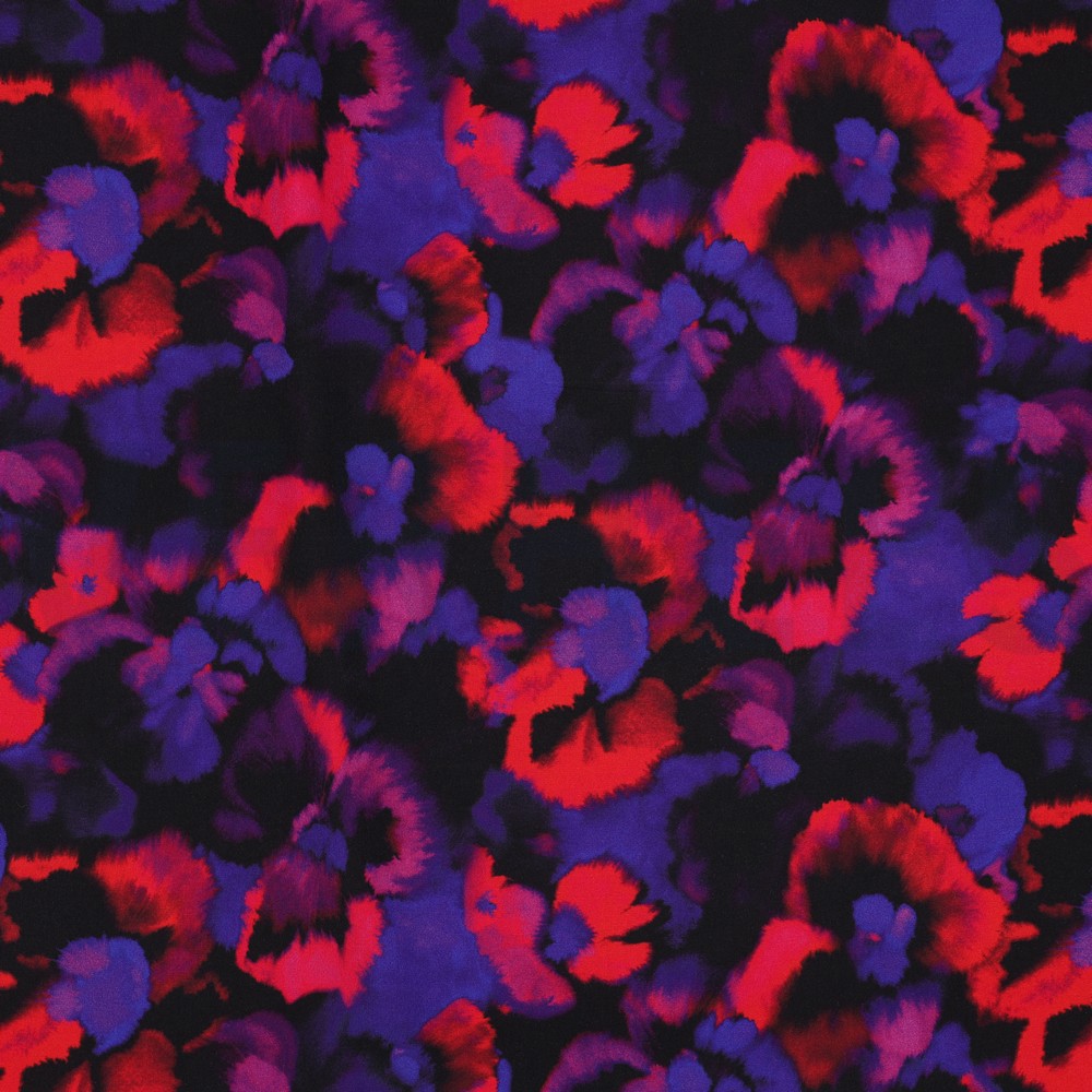 LENZING™ ECOVERO™ DIGITAL FLOWERS PURPLE