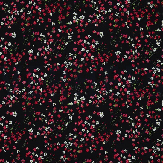 LENZING™ ECOVERO™ DIGITAL FLOWERS BLACK #7