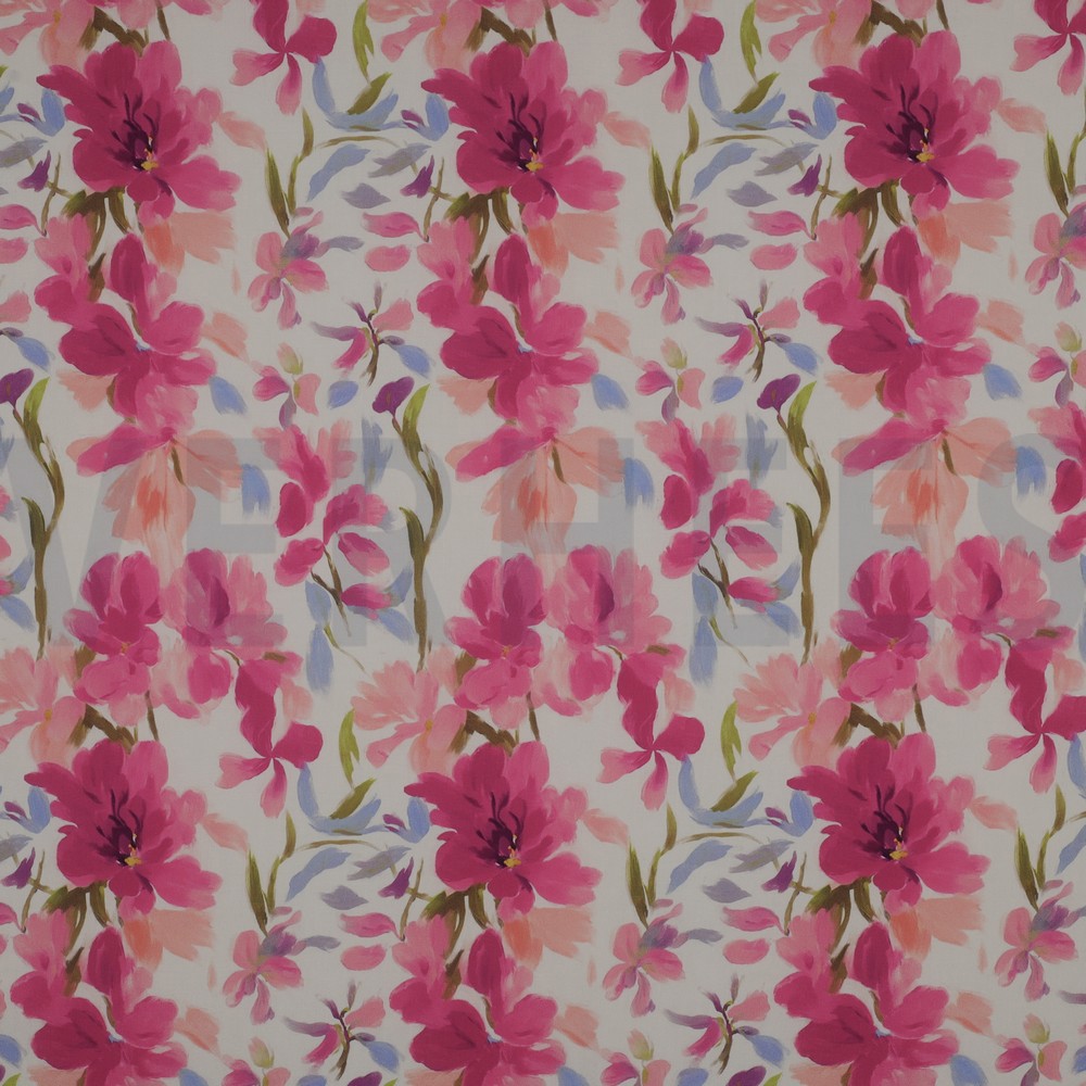 LENZING™ ECOVERO™ DIGITAL FLOWERS ECRU
