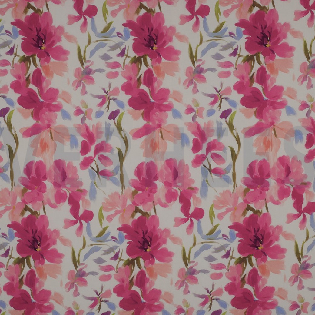 LENZING™ ECOVERO™ DIGITAL FLOWERS ECRU