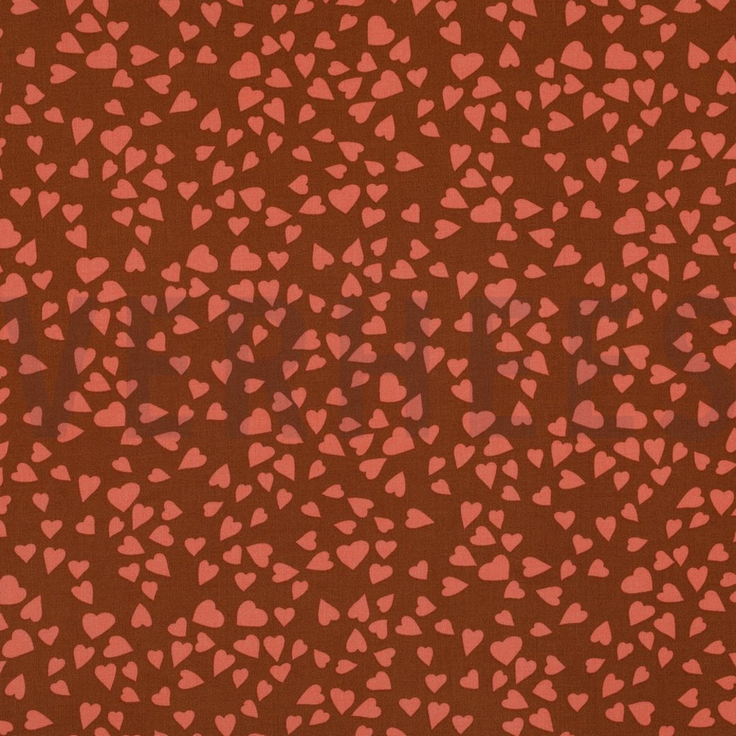 LENZING™ ECOVERO™ HEARTS BROWN
