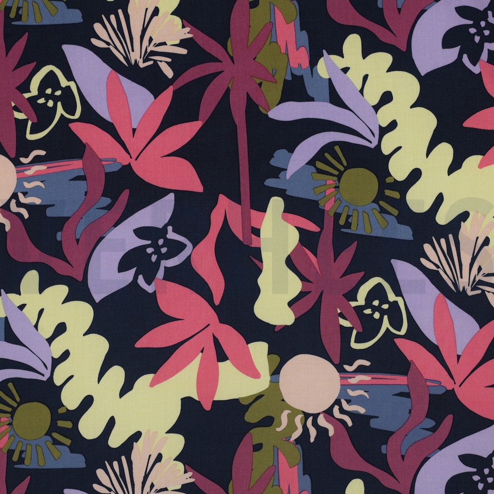 LENZING™ ECOVERO™ FLOWERS NAVY