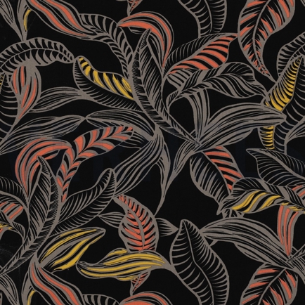 LENZING™ ECOVERO™ LEAVES BLACK (hover)