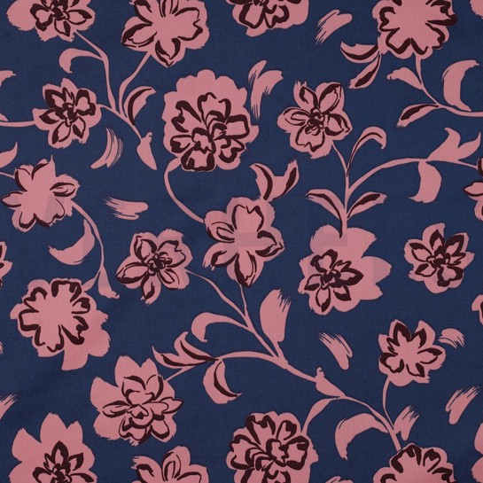 COTTON SATIN FLOWERS BLUE #7