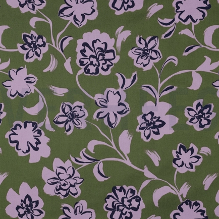 COTTON SATIN FLOWERS ARMY GREEN (hover)