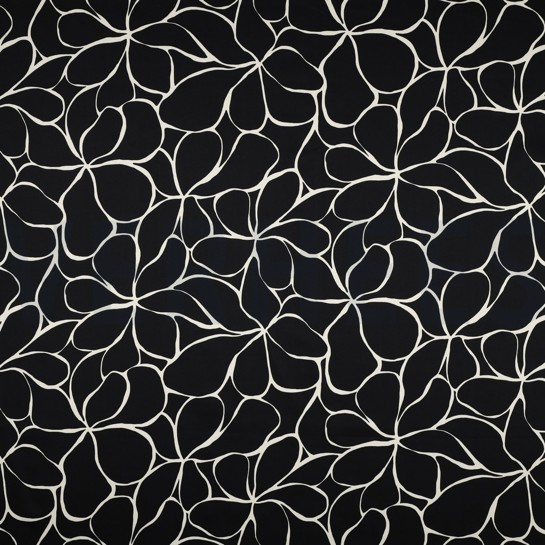 COTTON SATIN FLOWERS BLACK #7