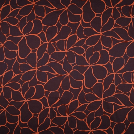 COTTON SATIN FLOWERS DARK BROWN (hover)