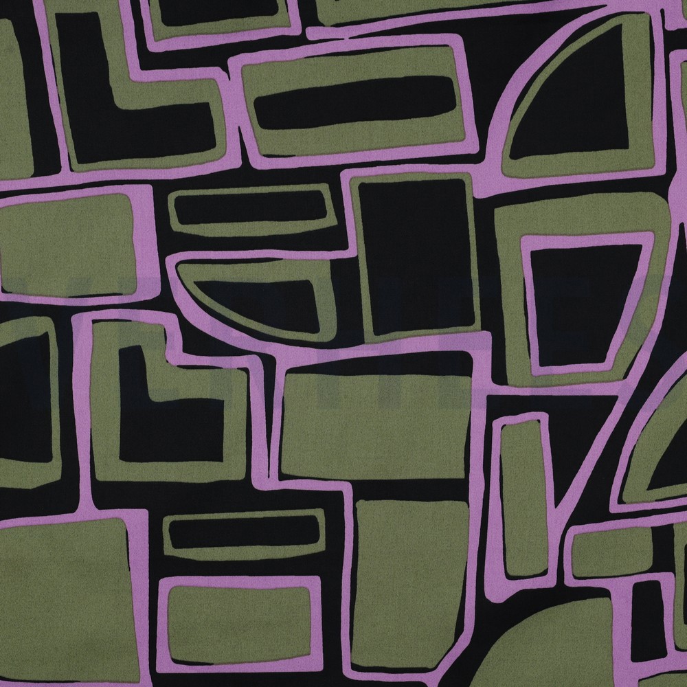 COTTON SATIN GEOMETRIC BLACK (hover)