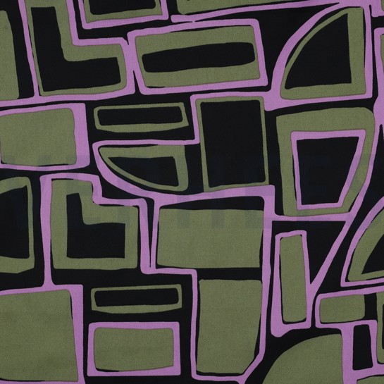 COTTON SATIN GEOMETRIC BLACK #7