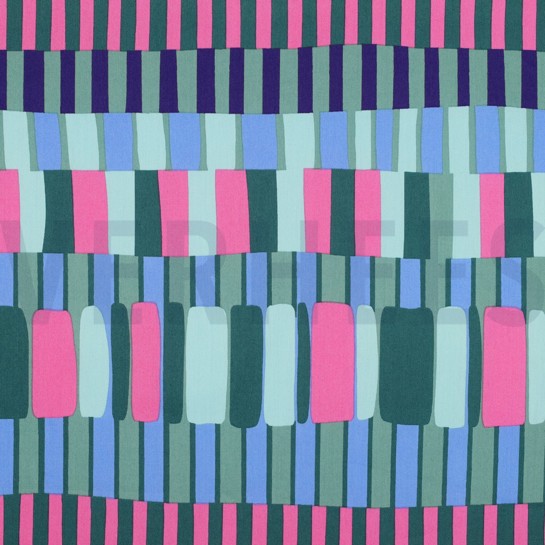 COTTON VISCOSE STRIPES GREEN #7