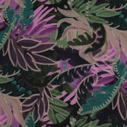 COTTON VISCOSE DIGITAL LEAVES PURPLE/ GREEN (thumbnail)