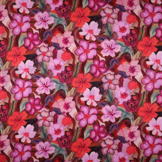 COTTON SATIN DIGITAL FLOWERS FUCHSIA #7