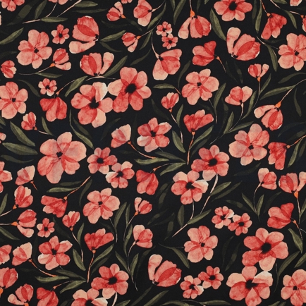 COTTON SATIN DIGITAL FLOWERS RED (hover)