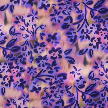 COTTON SATIN DIGITAL FLOWERS PURPLE (hover)