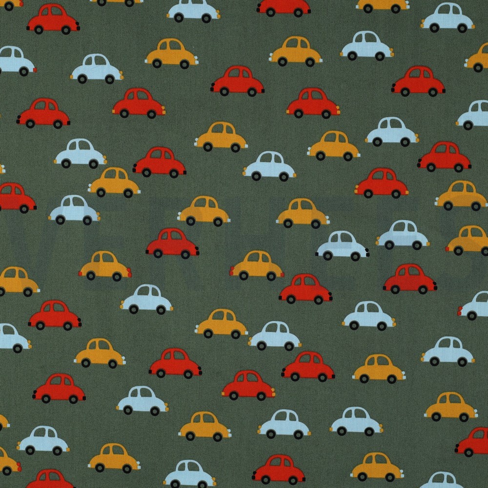 FINE POPLIN CARS ARMY GREEN (hover)
