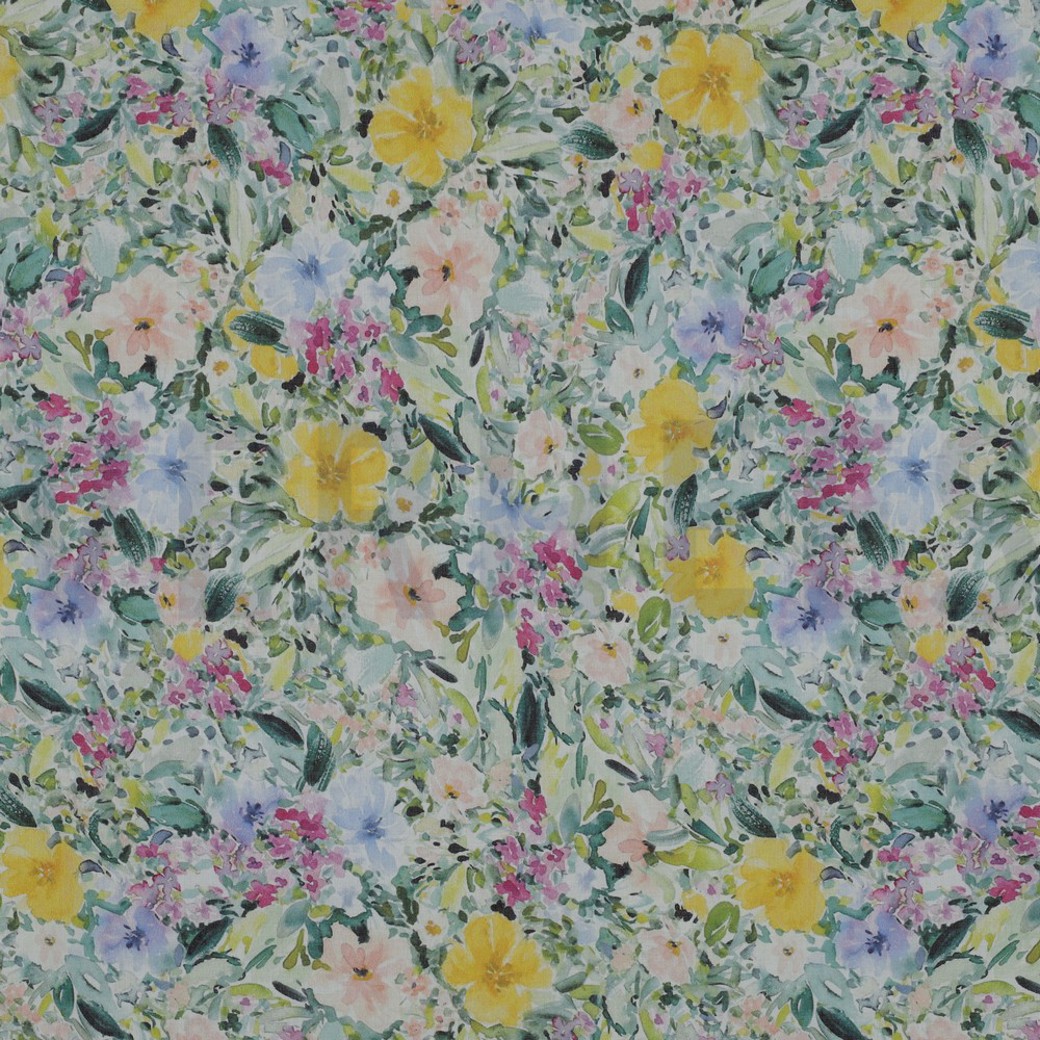 COTTON VOILE DIGITAL FLOWERS MULTICOLOUR