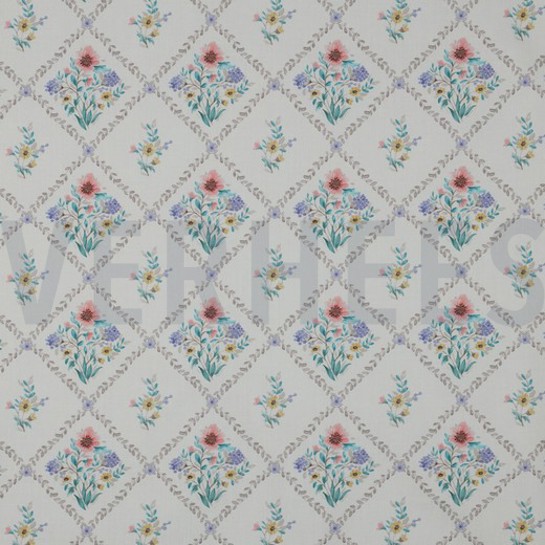 FINE POPLIN DIGITAL FLOWERS OFF-WHITE #7