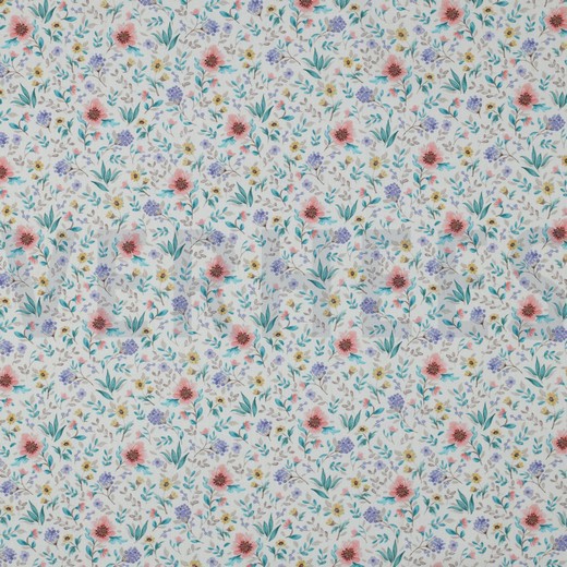 FINE POPLIN DIGITAL FLOWERS OFF-WHITE (hover)