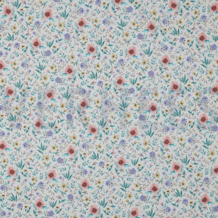 FINE POPLIN DIGITAL FLOWERS OFF-WHITE (hover)