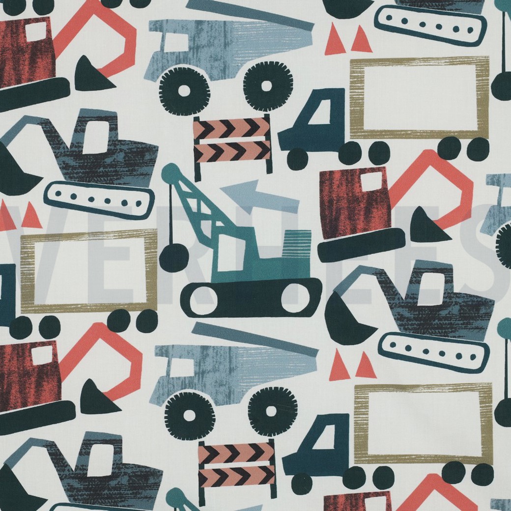 FINE POPLIN DIGITAL VEHICLES OFF-WHITE