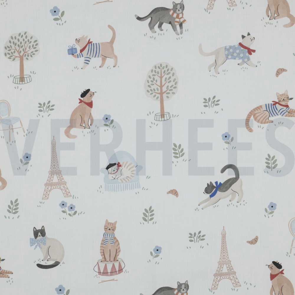 FINE POPLIN DIGITAL VIVE LA FRANCE WHITE (hover)