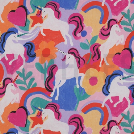 FINE POPLIN DIGITAL UNICORNS MULTICOLOUR (hover)